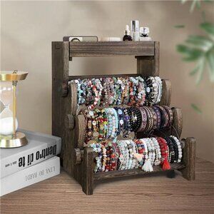 Wooden Bracelet Holder, Bangle Watch Necklace Display Storage Jewelry Holder